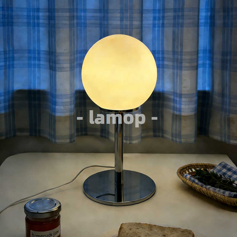 Led Lighting Decor - Milky White Solid Globe Chrome Thin