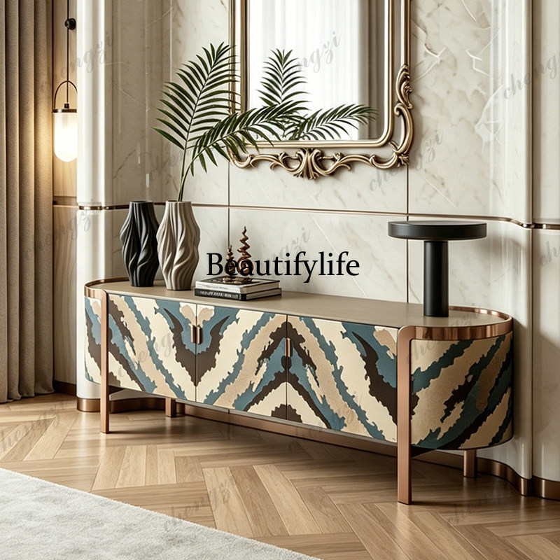 Lightings Decoration - Italian light luxury TV cabinet art