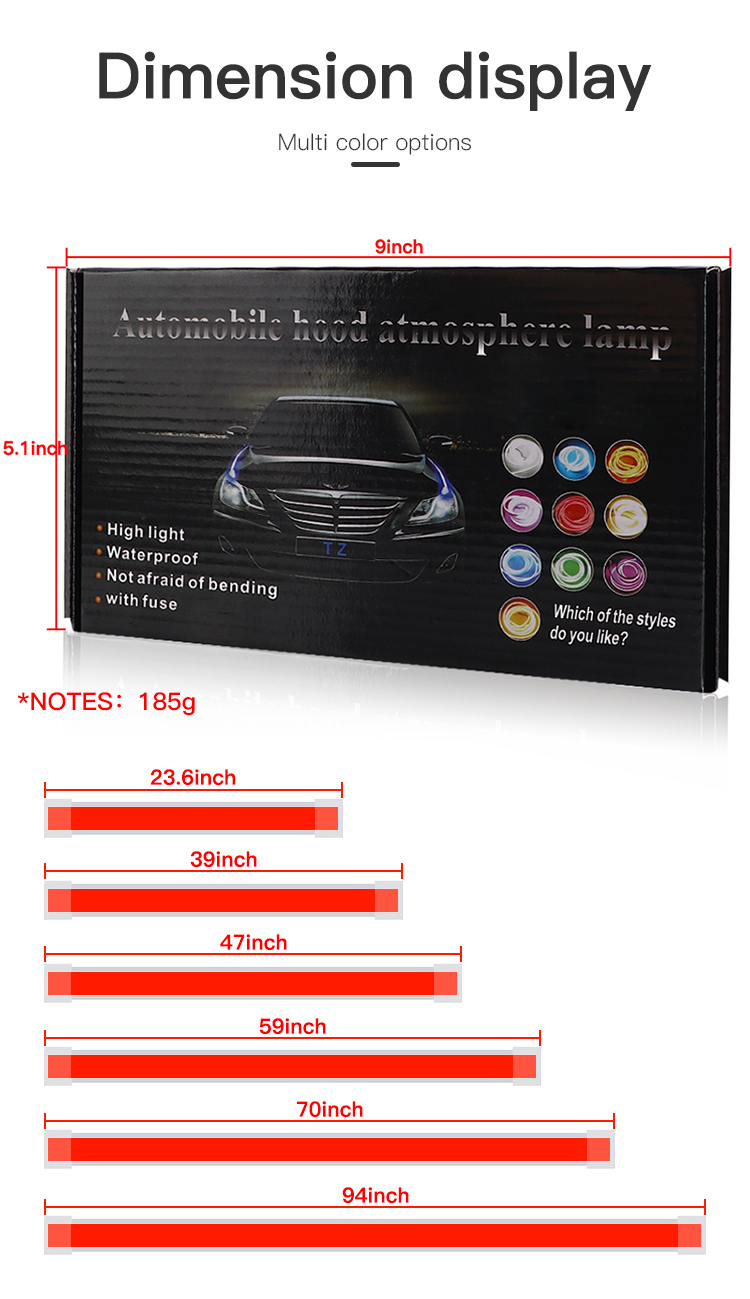 12V White Car Hood Light Strip - огляд і ціна Ambient Led Strip