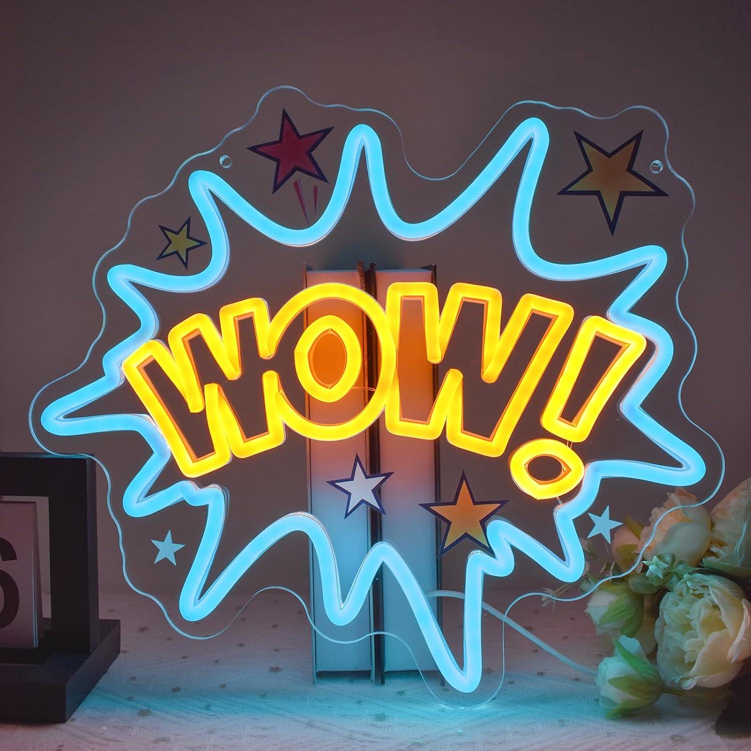 WOW Neon Sign USB Dimmable LED - огляд і ціна Lighting Decor Wow