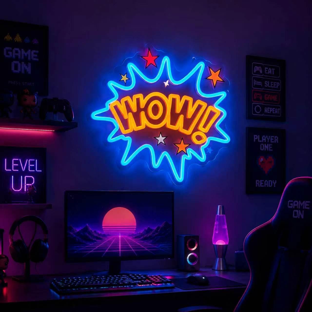 WOW Neon Sign USB Dimmable LED - огляд і ціна Lighting Decor Wow