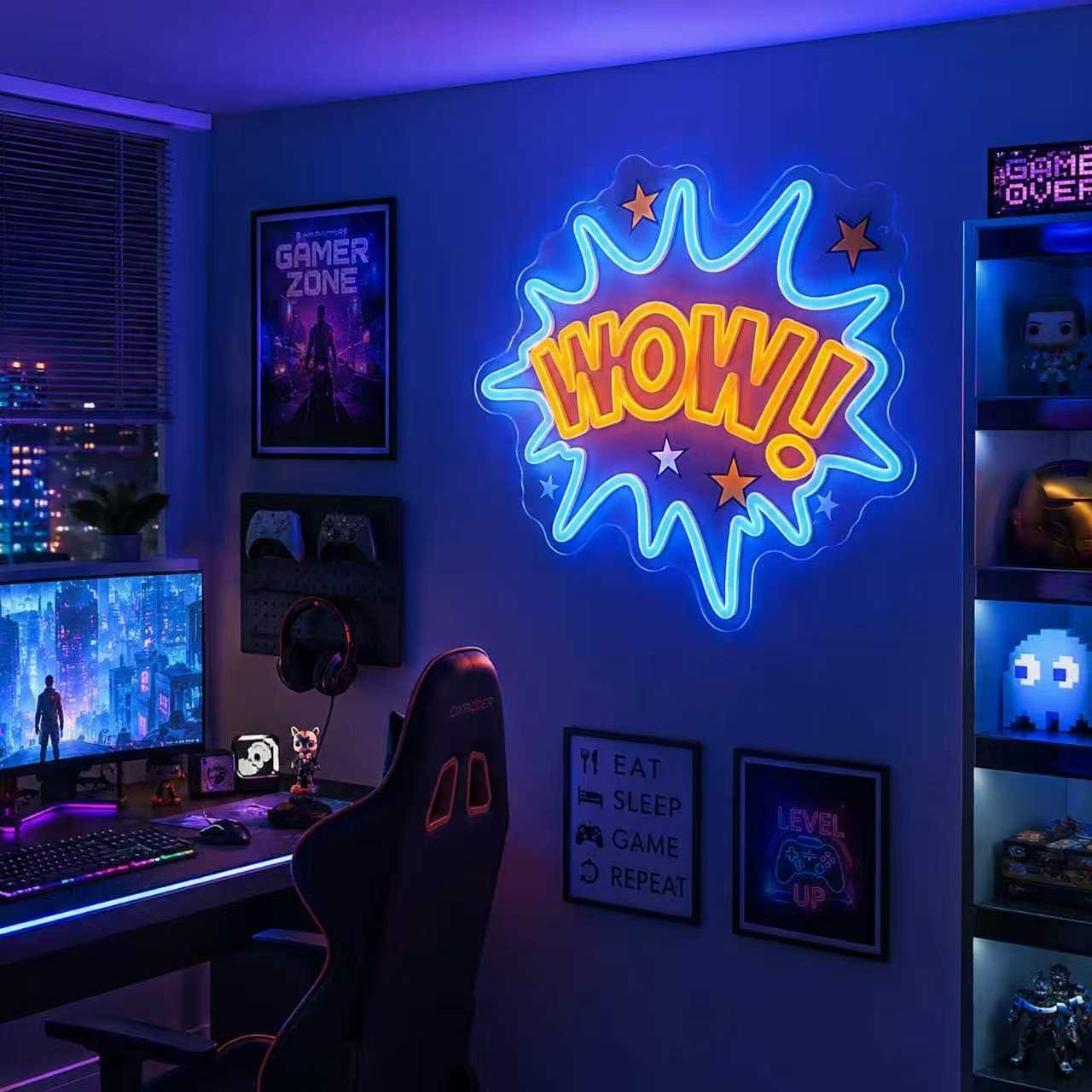 WOW Neon Sign USB Dimmable LED - огляд і ціна Lighting Decor Wow