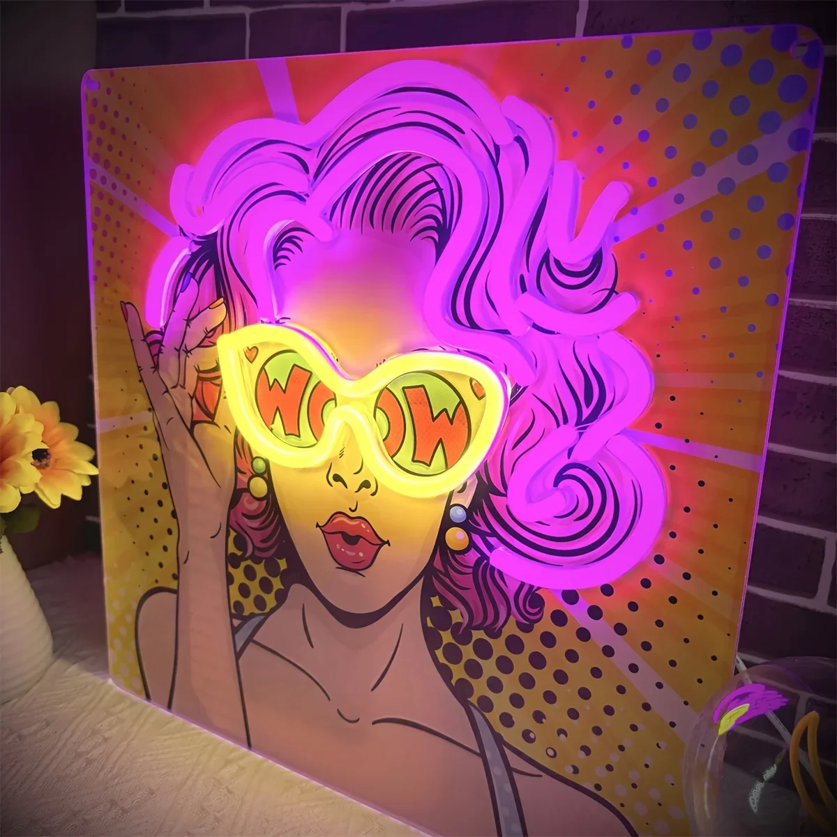 Wow Lady Pop Art LED Neon Sign - огляд і ціна Lighting Decor Wow