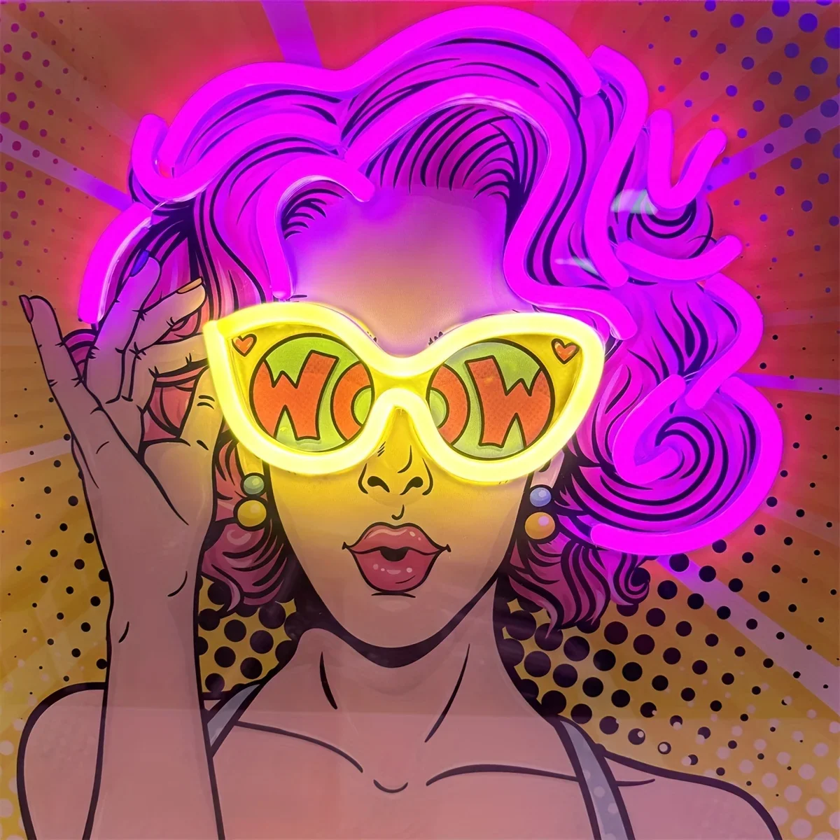 Wow Lady Pop Art LED Neon Sign - огляд і ціна Lighting Decor Wow