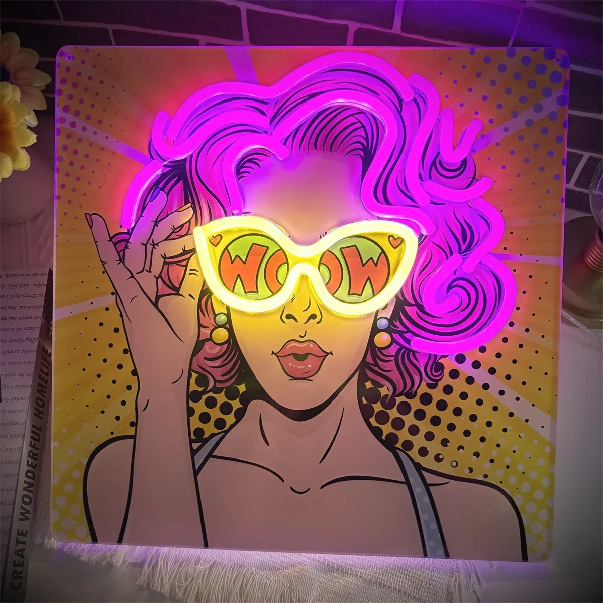 Wow Lady Pop Art LED Neon Sign - огляд і ціна Lighting Decor Wow