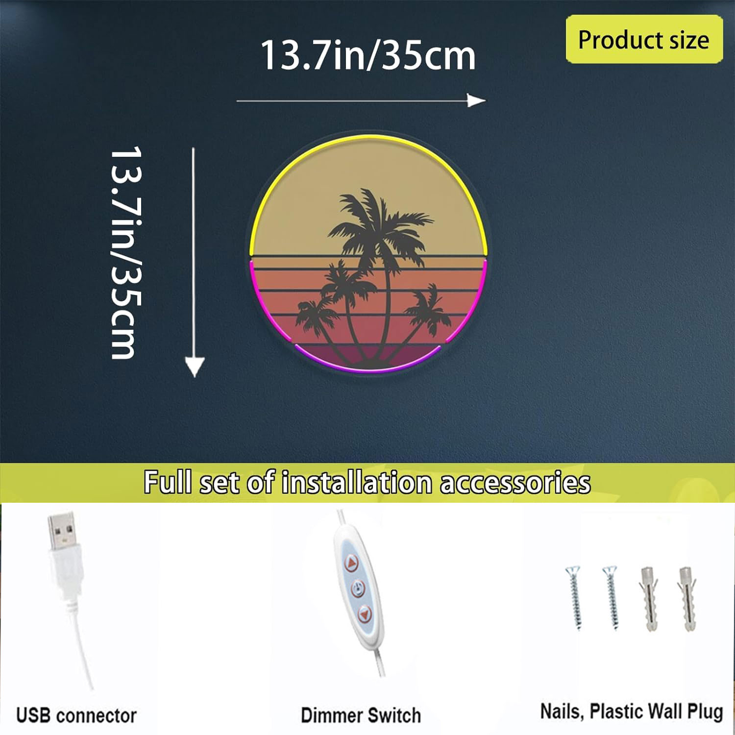 Sunset neon light suitable for - огляд і ціна Wall Decor Lighting Tree