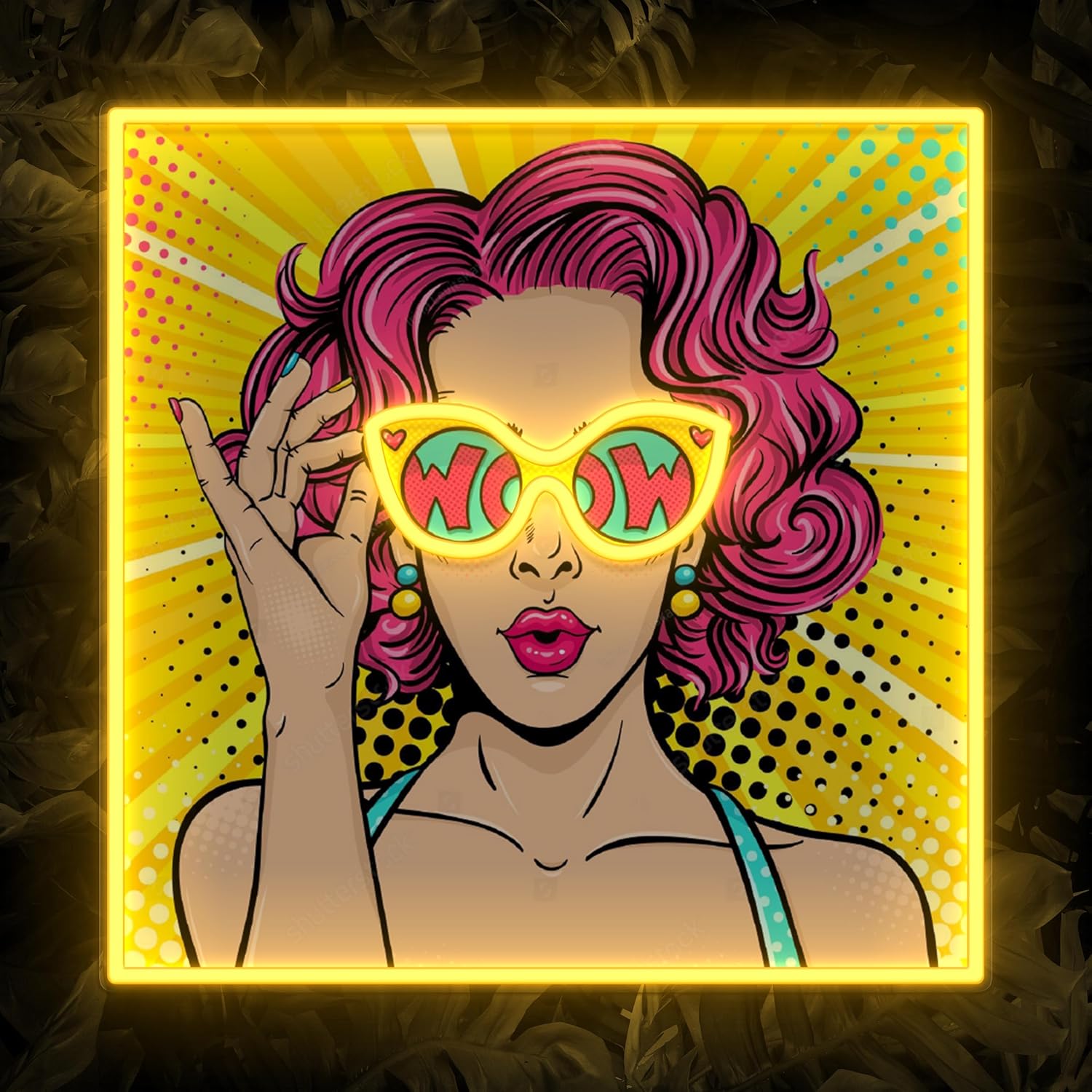 Wow Lady Uv Pop Neon Sign Comi - огляд і ціна Lighting Decor Wow