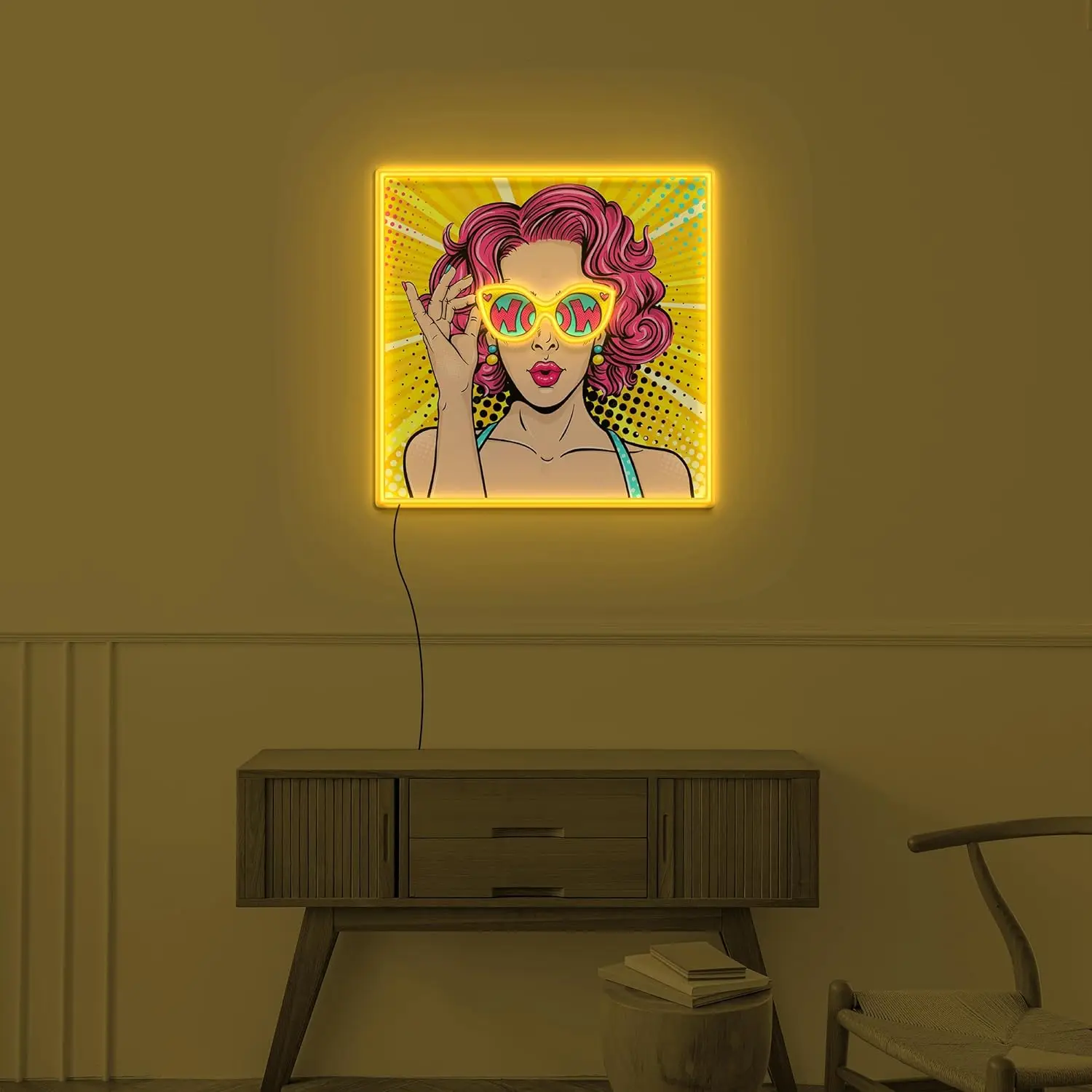 Wow Lady Uv Pop Neon Sign Comi - огляд і ціна Lighting Decor Wow