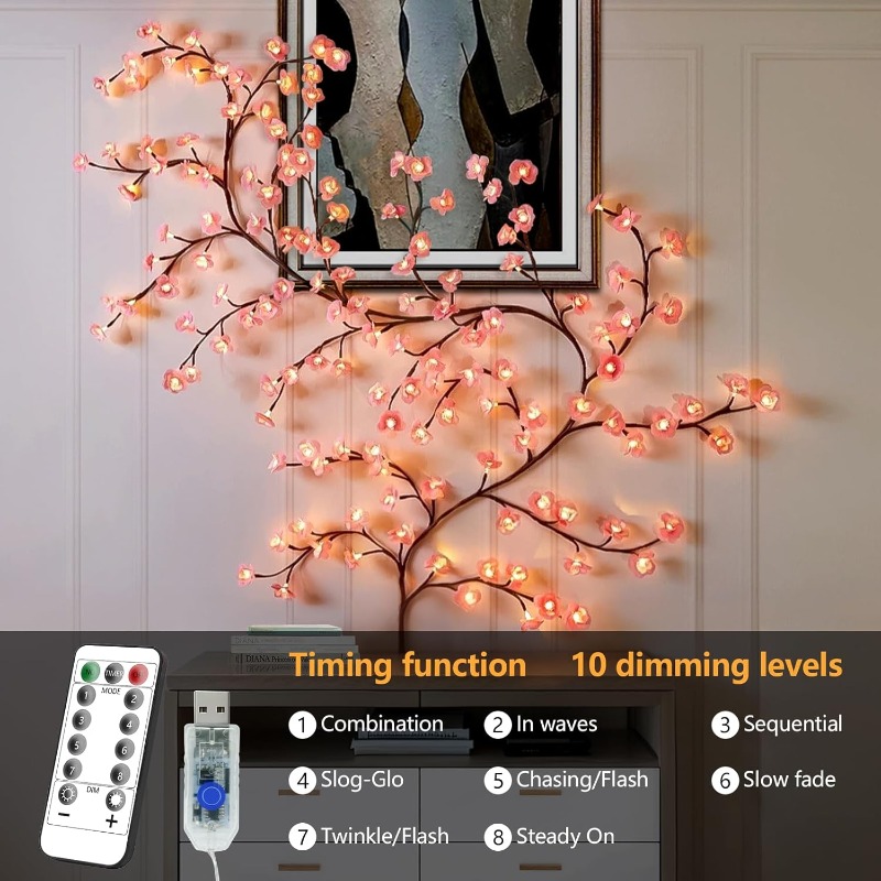 LED Cherry Blossom Tree Branch - огляд і ціна Wall Decor Lighting Tree